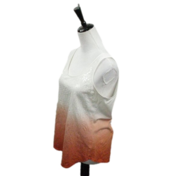 A.n.a Orange Ombre Sequin Front Tank Top Size Large - Picture 2 of 4